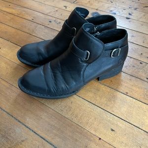 Born, black leather ankle boots